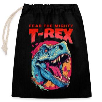 T-Rex Dinosaurier Dino Tyrannosaurus Rex Vintage - Verschließbarer Geschenkbeutel aus Baumwolle (25x30cm) - Schwarz - Vorne