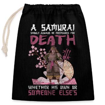 Samurai Aikido Ronin - Closable cotton gift bag (25x30cm) - black - Front