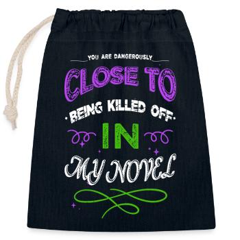 Birthday Writing Inspiration Geek Cool - Closable cotton gift bag (25x30cm) - navy - Front