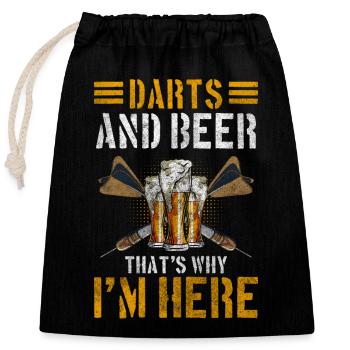 Darts Ziel Wettkampf - Verschließbarer Geschenkbeutel aus Baumwolle (25x30cm) - Schwarz - Vorne