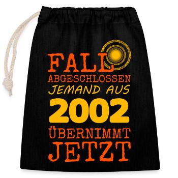 2002 2002 - Closable cotton gift bag (25x30cm) - black - Front