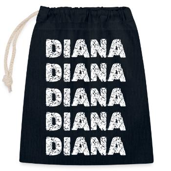 Cadeau pour Diana - Sac cadeau en coton avec cordon (25 x 30 cm) - bleu marine - Devant