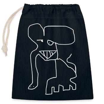 Elephant Animal Funny - Closable cotton gift bag (25x30cm) - navy - Front