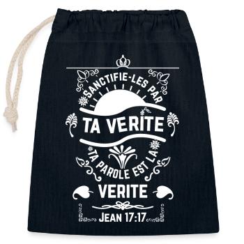 Jeans 1717 BLANC - Verschließbarer Geschenkbeutel aus Baumwolle (25x30cm) - Navy - Vorne