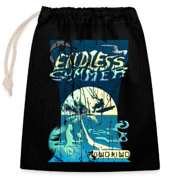 Kiteboarding - Closable cotton gift bag (25x30cm) - black - Front