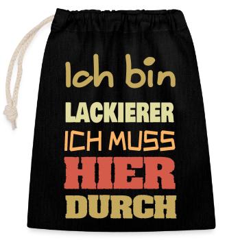 Beruf Lackierer - Verschließbarer Geschenkbeutel aus Baumwolle (25x30cm) - Schwarz - Vorne