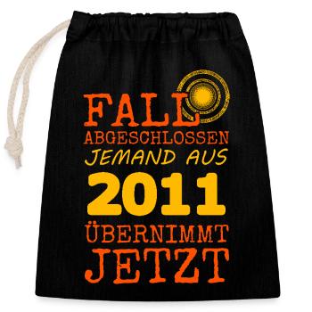 2011 - Verschließbarer Geschenkbeutel aus Baumwolle (25x30cm) - Schwarz - Vorne