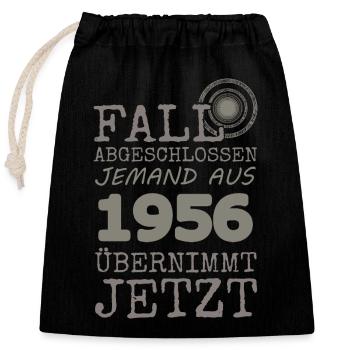 Fall 1956 - Verschließbarer Geschenkbeutel aus Baumwolle (25x30cm) - Schwarz - Vorne