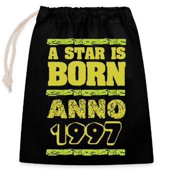 1997 - Closable cotton gift bag (25x30cm) - black - Front