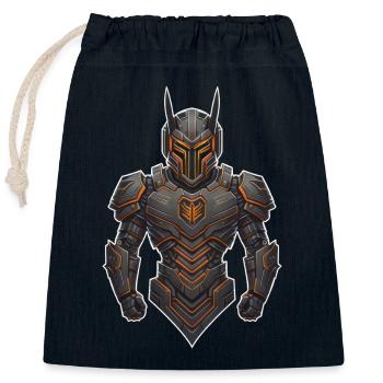 Tech Warrior Character - Closable cotton gift bag (25x30cm) - navy - Front