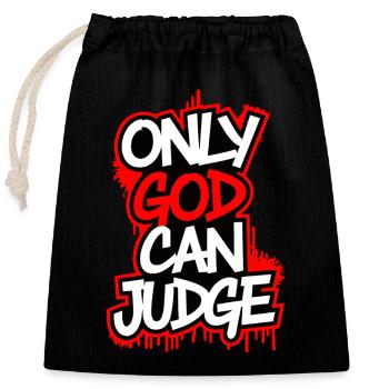 Seul Dieu peut juger - Sac cadeau en coton avec cordon (25 x 30 cm) - noir - Devant