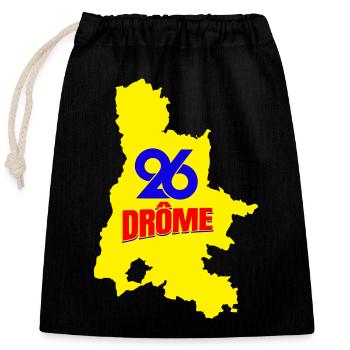 Drôme 26 - Verschließbarer Geschenkbeutel aus Baumwolle (25x30cm) - Schwarz - Vorne