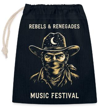 Rebels & Renegades Musik Festival Western - Verschließbarer Geschenkbeutel aus Baumwolle (25x30cm) - Navy - Vorne