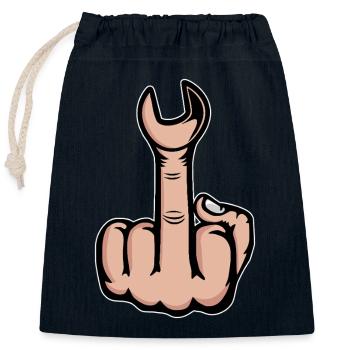 Clé à doigts Stinger du majeur - Sac cadeau en coton avec cordon (25 x 30 cm) - bleu marine - Devant