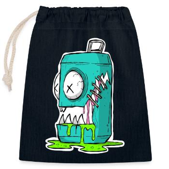 Monster Dose Cartoon Comic - Verschließbarer Geschenkbeutel aus Baumwolle (25x30cm) - Navy - Vorne
