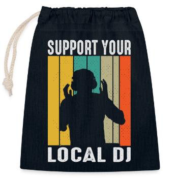 DJ Outfit Geschenke - Verschließbarer Geschenkbeutel aus Baumwolle (25x30cm) - Navy - Vorne