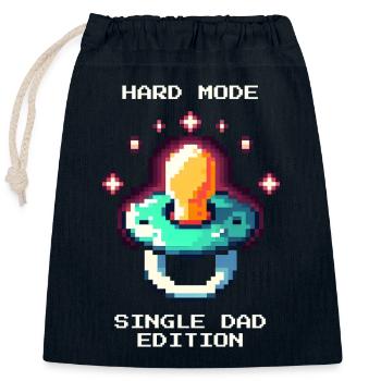 Mode difficile : Papa célibataire | Parent célibataire - Sac cadeau en coton avec cordon (25 x 30 cm) - bleu marine - Devant