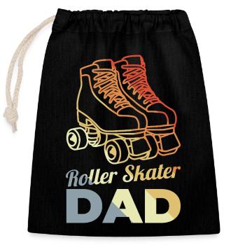 Roller skate dad - Closable cotton gift bag (25x30cm) - black - Front