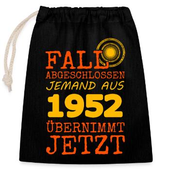 Fall 1952 - Verschließbarer Geschenkbeutel aus Baumwolle (25x30cm) - Schwarz - Vorne