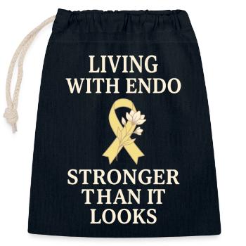 Endometriose-bewusstsein Endo Warrior - Verschließbarer Geschenkbeutel aus Baumwolle (25x30cm) - Navy - Vorne