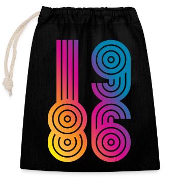 86 Eight Six 1986 - Closable cotton gift bag (25x30cm) - black - Front