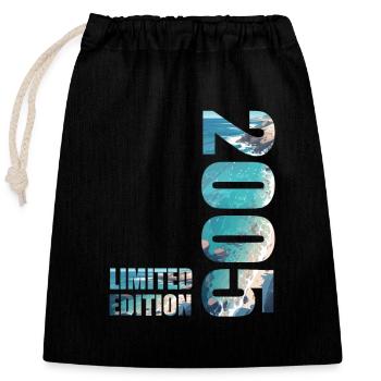 2005. Idée d’anniversaire de T-Shirt en édition limitée - Sac cadeau en coton avec cordon (25 x 30 cm) - noir - Devant