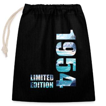 1954 Limited Edition T-Shirt Birthday Idea - Closable cotton gift bag (25x30cm) - black - Front