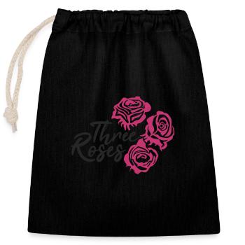 Three Pink Roses The Rosy Roses - Closable cotton gift bag (25x30cm) - black - Front