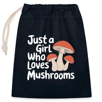Pilz Pilze Funghi Champignon - Verschließbarer Geschenkbeutel aus Baumwolle (25x30cm) - Navy - Vorne