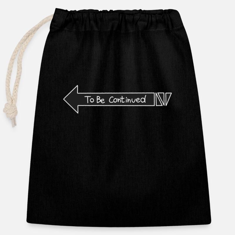 À prendre en compte - Sac cadeau en coton avec cordon (25 x 30 cm) - noir