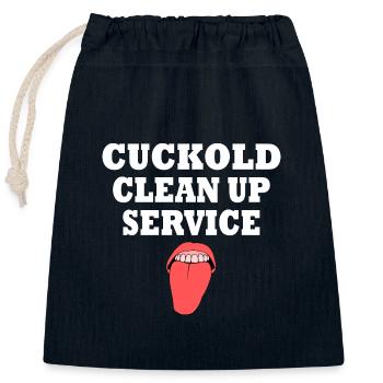 Cuckold cleanup service - Verschließbarer Geschenkbeutel aus Baumwolle (25x30cm) - Navy - Vorne