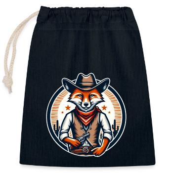 Cowboy Fox Western Rodeo Cowboyhut und Bandana - Verschließbarer Geschenkbeutel aus Baumwolle (25x30cm) - Navy - Vorne