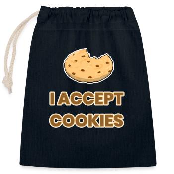 j'accepte les cookies drôle jeu de mots blague cadeau - Sac cadeau en coton avec cordon (25 x 30 cm) - bleu marine - Devant