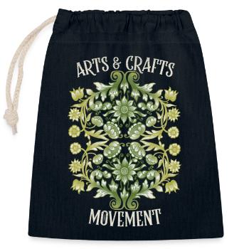 Art Nouveau, vintage design around 1900 - Closable cotton gift bag (25x30cm) - navy - Front