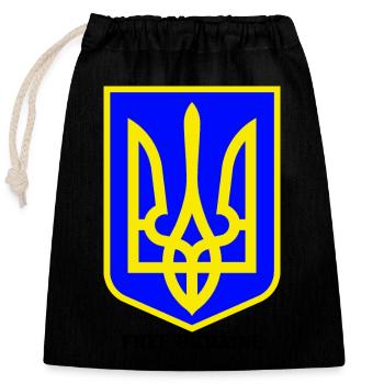 Free Ukraine 2022 was war kiev EU NATO russia - Closable cotton gift bag (25x30cm) - black - Front