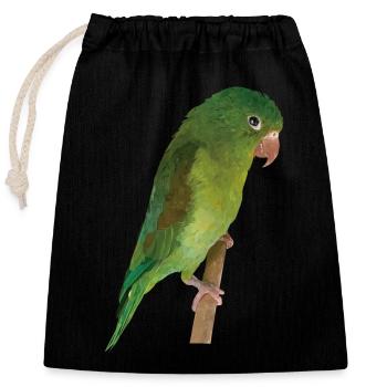 The Tanned Parakeet - Closable cotton gift bag (25x30cm) - black - Front