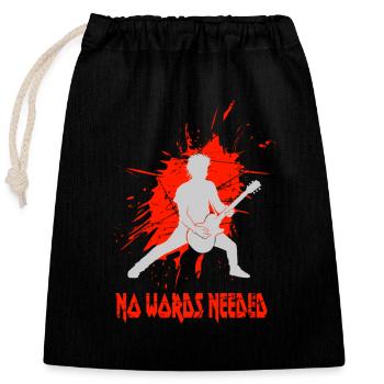 No Words Needed Silhouette - Closable cotton gift bag (25x30cm) - black - Front