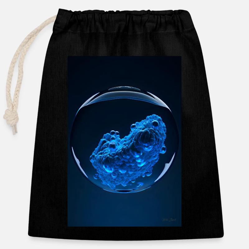 Nuages dans une bulle bleue 1 - Sac cadeau en coton avec cordon (25 x 30 cm) - noir