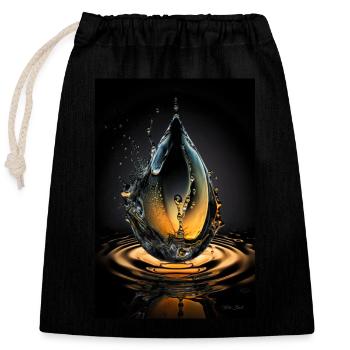 Plasma de gouttelettes 2 - Sac cadeau en coton avec cordon (25 x 30 cm) - noir - Devant