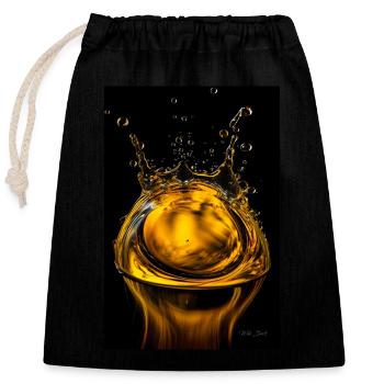 Gouttes jaunes 5 - Sac cadeau en coton avec cordon (25 x 30 cm) - noir - Devant