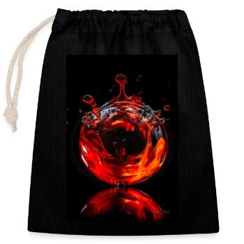 Gouttes magma 6 - Sac cadeau en coton avec cordon (25 x 30 cm) - noir - Devant