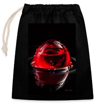 Gouttes rouges 7 - Sac cadeau en coton avec cordon (25 x 30 cm) - noir - Devant