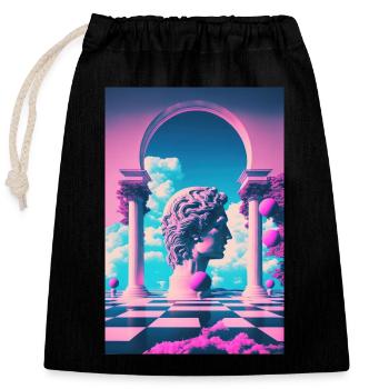 Eine Vaporwave Erkundung von Schönheit und Antike - Verschließbarer Geschenkbeutel aus Baumwolle (25x30cm) - Schwarz - Vorne