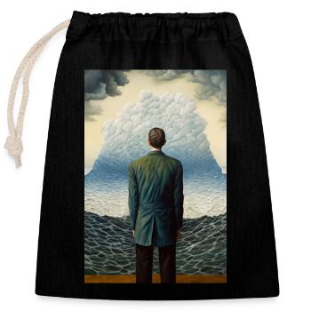 Together - Closable cotton gift bag (25x30cm) - black - Front