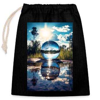 Reflection - Closable cotton gift bag (25x30cm) - black - Front