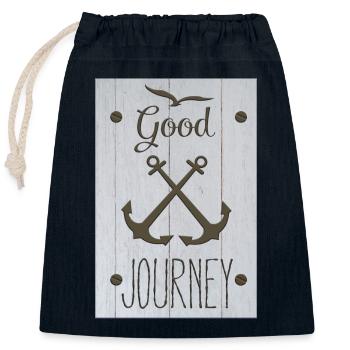 good journey - Closable cotton gift bag (25x30cm) - navy - Front