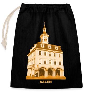 Aalen Rathaus Schwäbische Alb Baden-Württemberg - Verschließbarer Geschenkbeutel aus Baumwolle (25x30cm) - Schwarz - Vorne