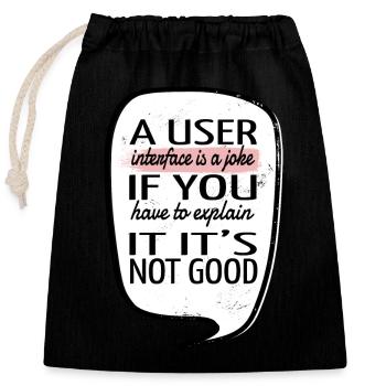 geek birthday present idea funny quote encrypt - Verschließbarer Geschenkbeutel aus Baumwolle (25x30cm) - Schwarz - Vorne