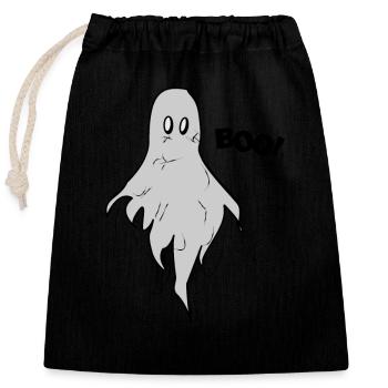 BOO! COOl_GHOST - Verschließbarer Geschenkbeutel aus Baumwolle (25x30cm) - Schwarz - Vorne
