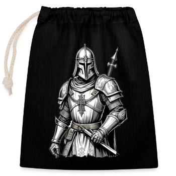 Knights, Knights Templar, Middle Ages - Closable cotton gift bag (25x30cm) - black - Front